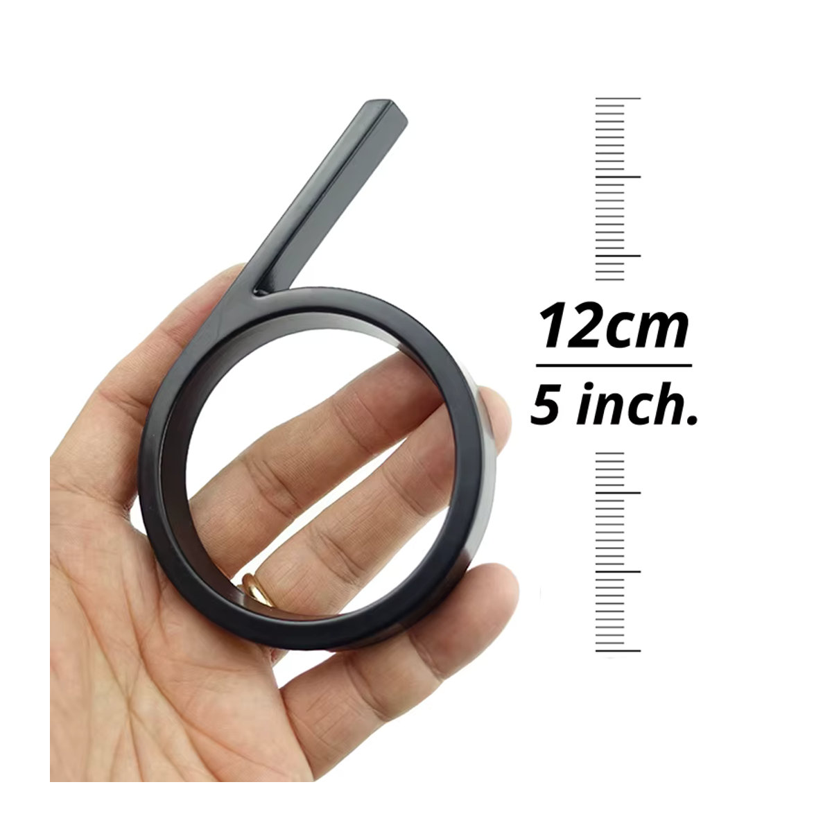 Schwarze schwimmende Hausnummer aus Zinklegierung für den Außenbereich, Modernes Design für Briefkasten und Wohnungstür, Breite: 12,5 cm - Bild 3