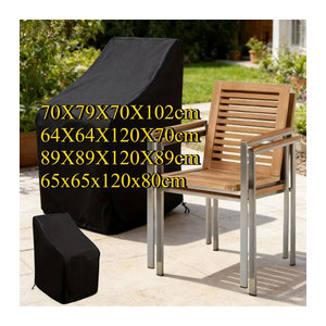 Schwarze Stuhlhussen für Garten und Terrasse, Outdoor-Möbelbezüge für Stapelstühle