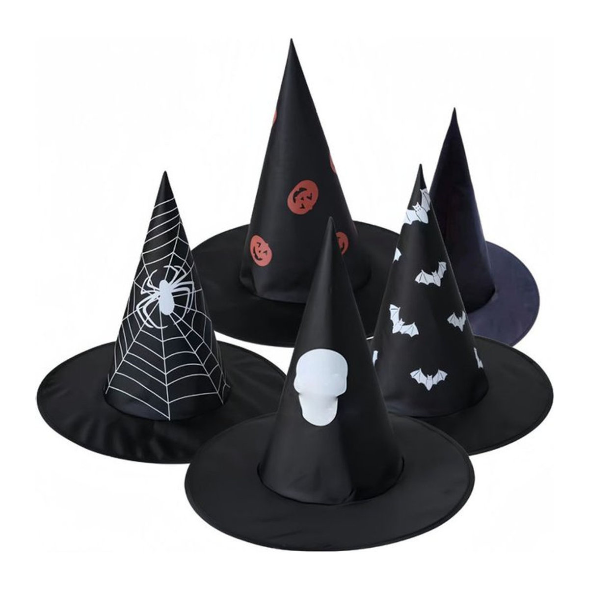 Schwarzer Hexenhut als hängendes Halloween-Dekorationsornament für Kinder und Erwachsene aus Textil - Bild 1
