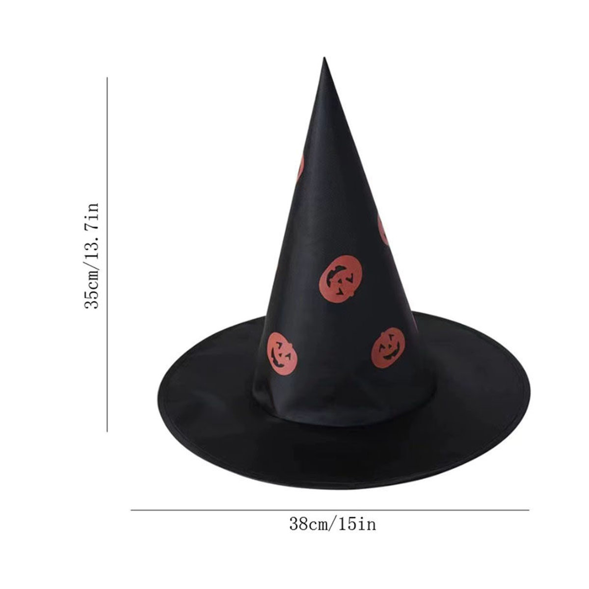 Schwarzer Hexenhut als hängendes Halloween-Dekorationsornament für Kinder und Erwachsene aus Textil - Bild 2