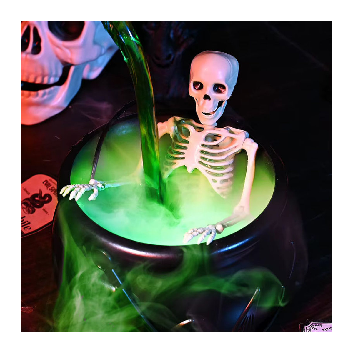 Schwarzer Hexenkessel aus Kunststoff als Halloween-Dekoration für Innen und Außen - Bild 6
