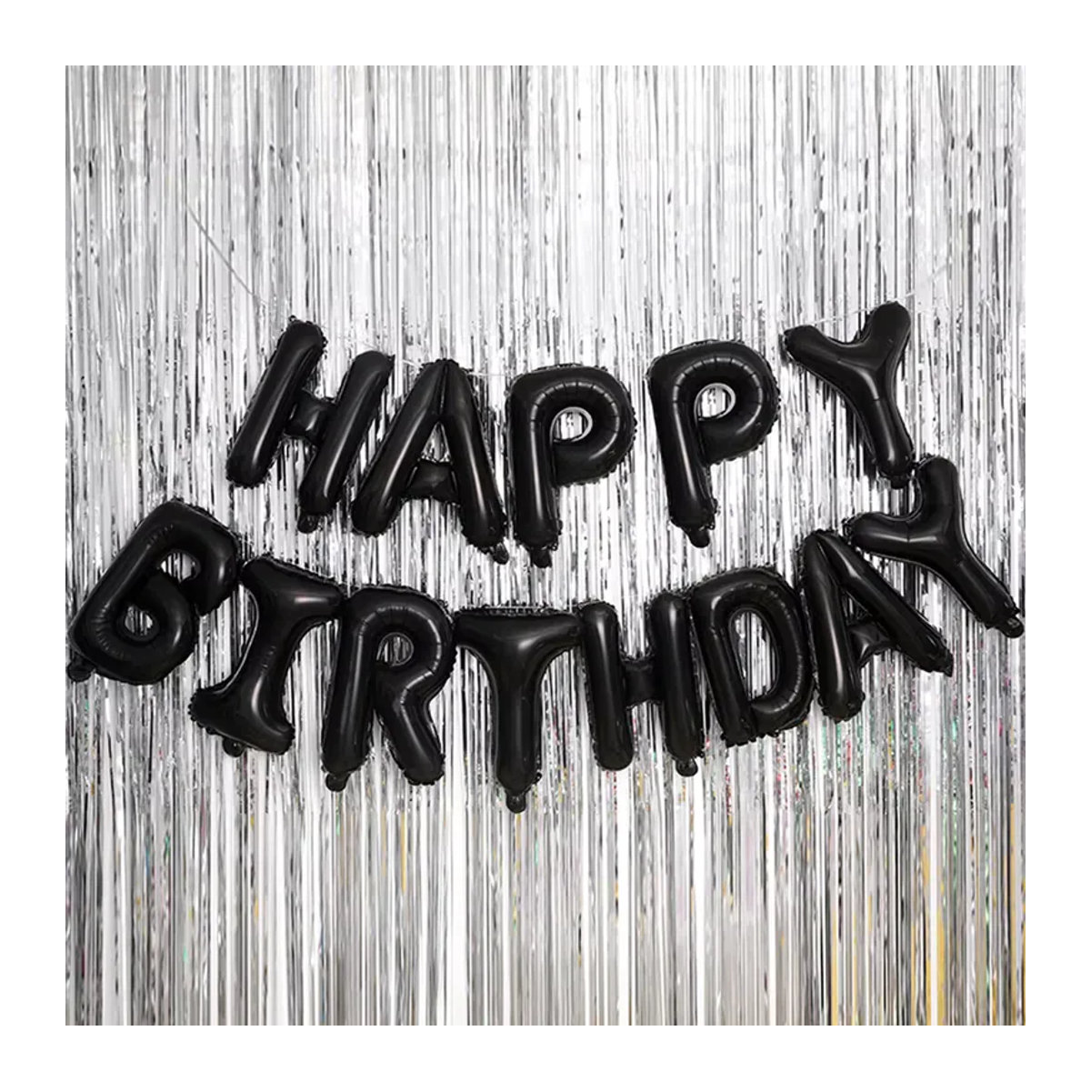 Schwarzes Folienballon-Set für Geburtstag mit Zahlenballons 1-30 (32 Zoll) und Happy Birthday Buchstabenballons (16 Zoll) - Bild 2