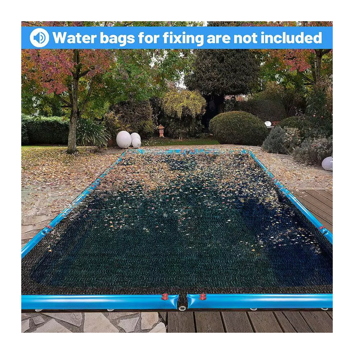 Schwarzes Pool Netz als Blatt Abdeckung für Rechteck Pools und Teiche - Bild 3