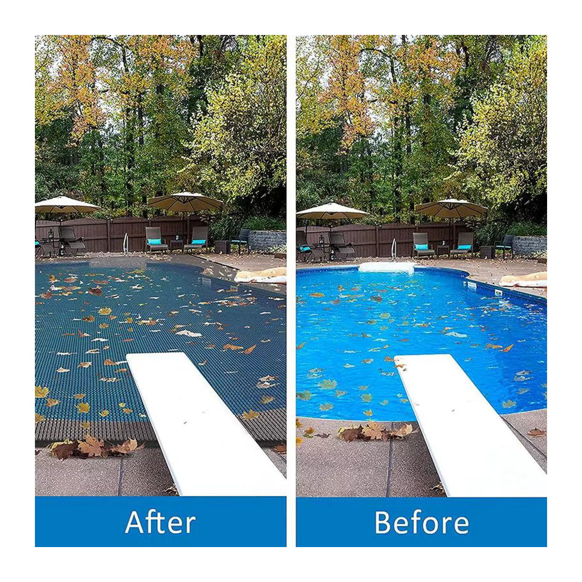 Schwarzes Pool Netz als Blatt Abdeckung für Rechteck Pools und Teiche - Bild 5