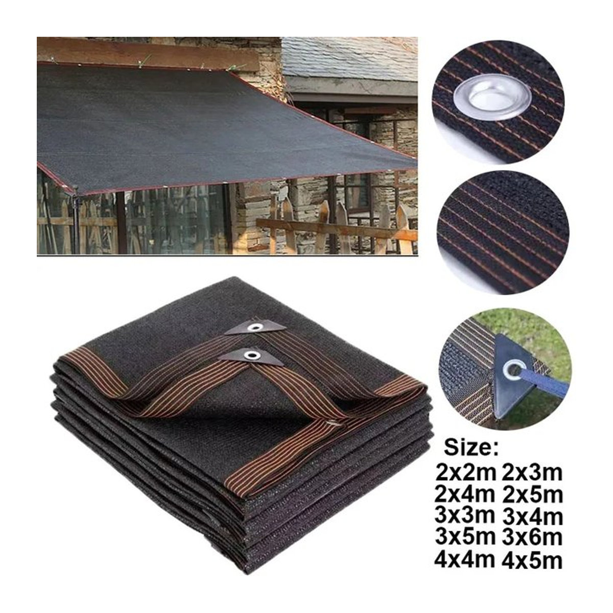 Schwarzes Sonnenschutznetz als Sichtschutz und UV-Schutz für dein Pflanzengewächshaus und den Garten - Bild 1