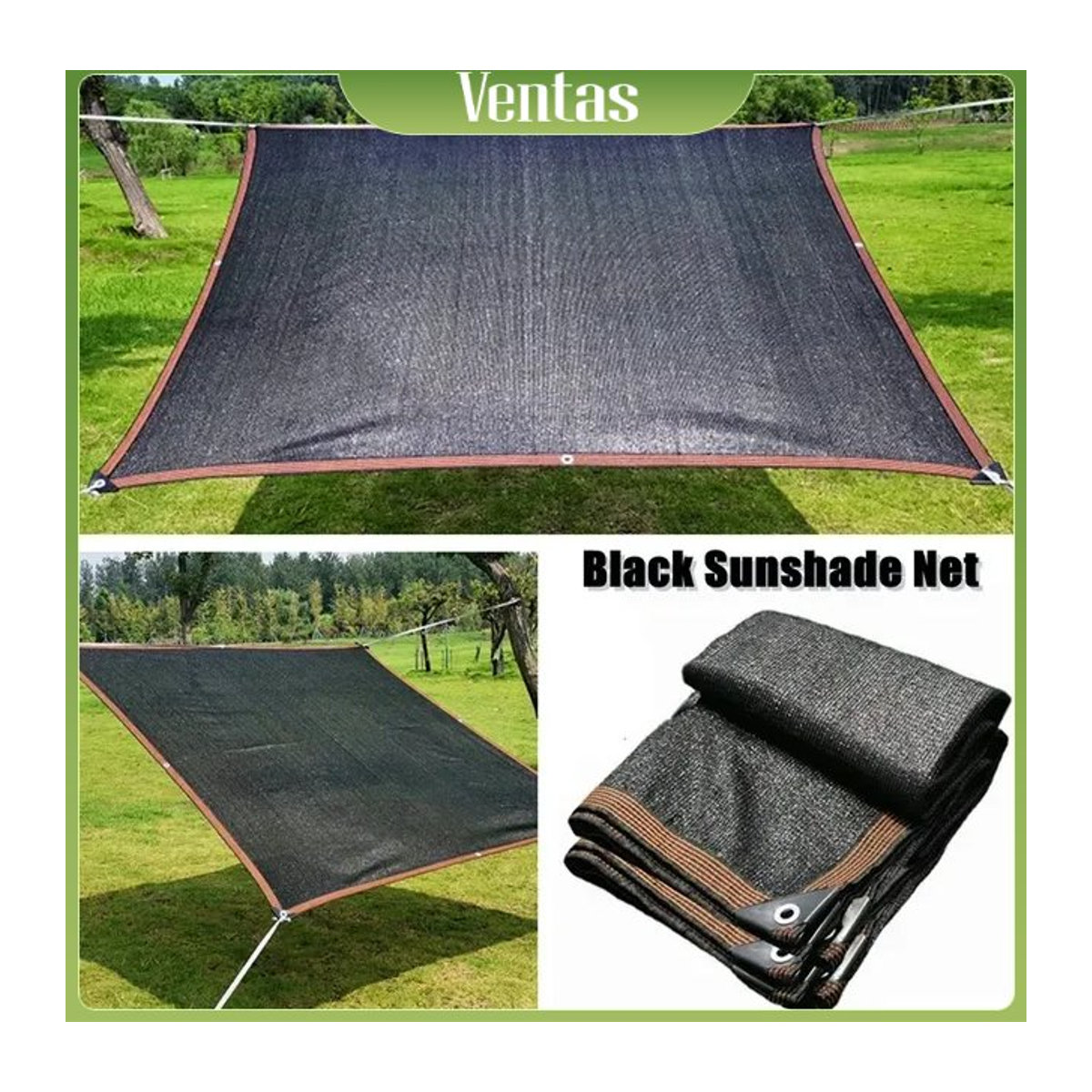 Schwarzes Sonnenschutznetz mit 95% Anti-UV Schutz für Garten, Balkon und Zelte - Bild 1