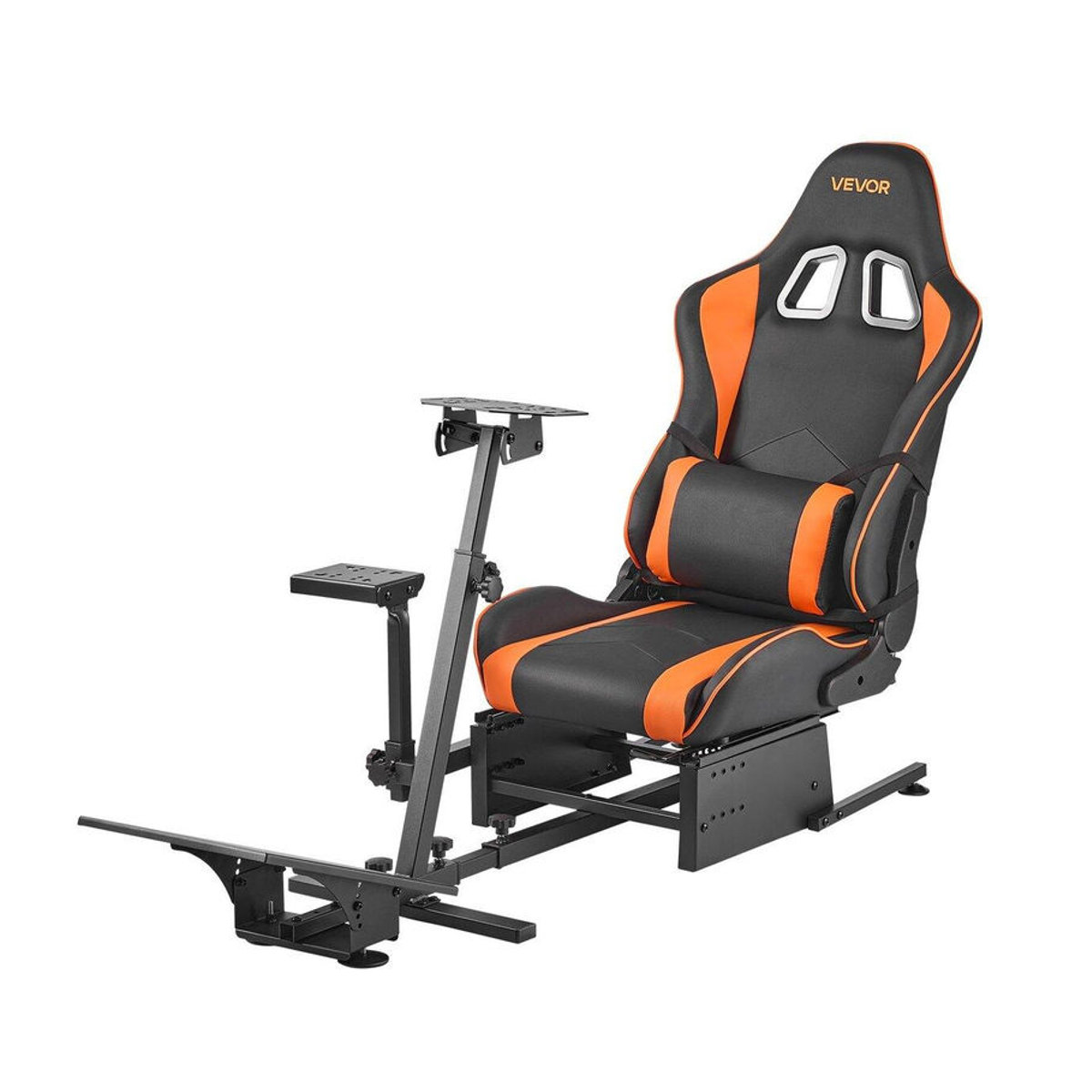 Schwerlast Rennlenkradständer Simulator Cockpit von Buying Solutions, MB in Schwarz aus Stahl mit Kunstleder und Stoff, kompatibel mit Logitech G25, G27, G29, G920, G923 sowie Thrustmaster T300RS, TX F458 und T500RS - Bild 3