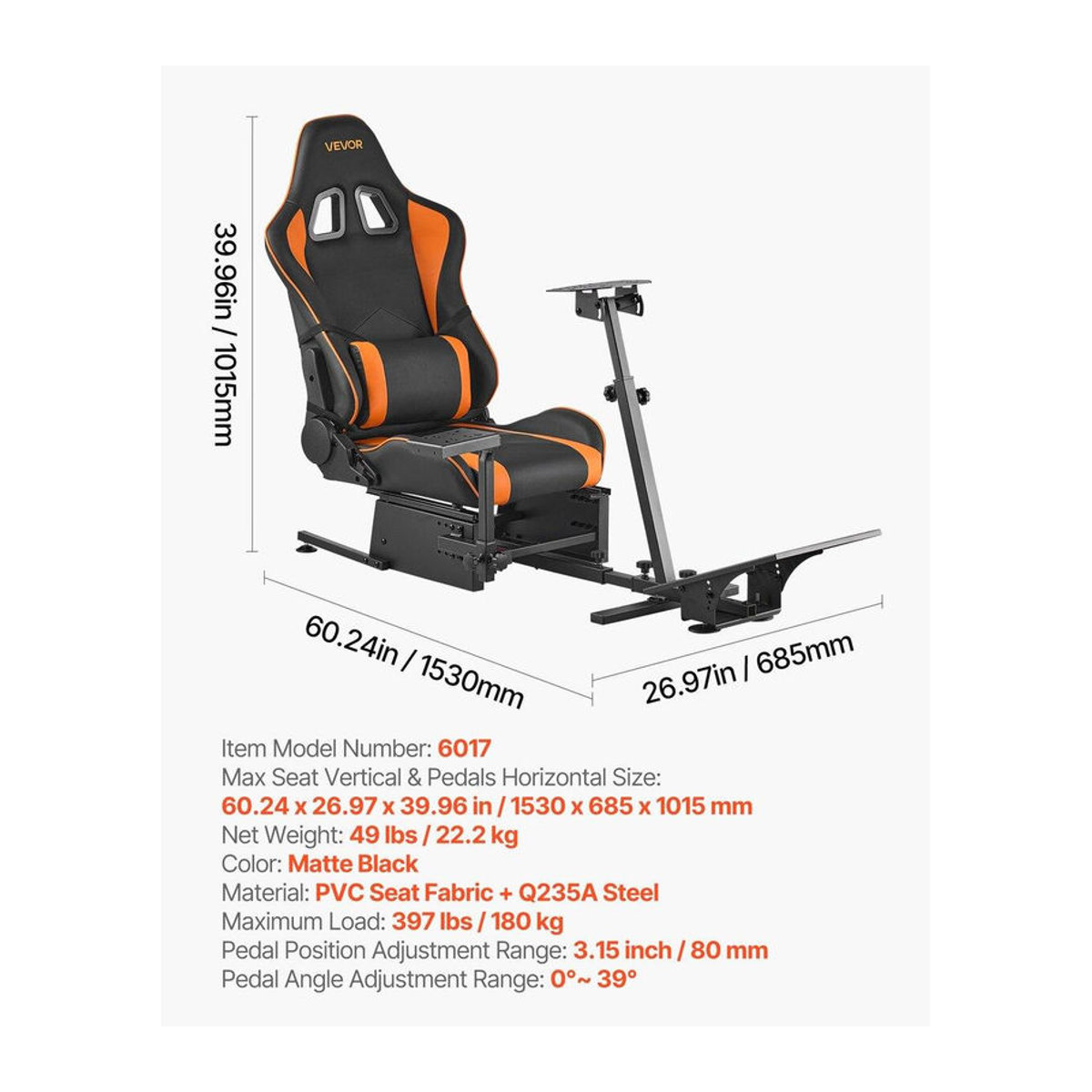Schwerlast Rennlenkradständer Simulator Cockpit von Buying Solutions, MB in Schwarz aus Stahl mit Kunstleder und Stoff, kompatibel mit Logitech G25, G27, G29, G920, G923 sowie Thrustmaster T300RS, TX F458 und T500RS - Bild 5