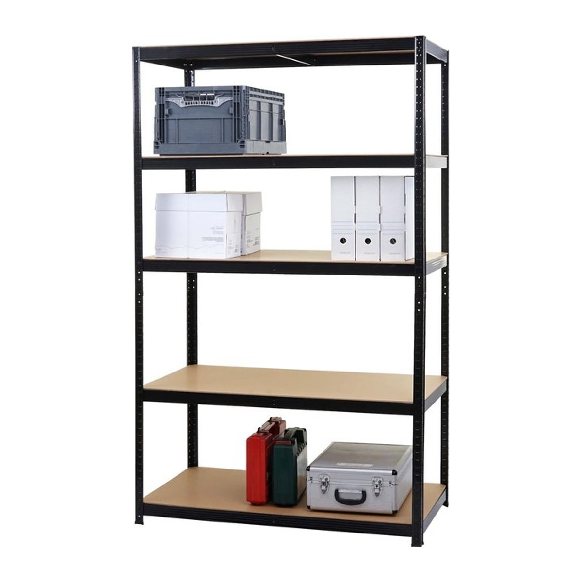 Schwerlastregal MCW-E33 aus Stahl mit 5 Böden, schwarz, B/T/H: 120 x 60 x 200 cm - Bild 1