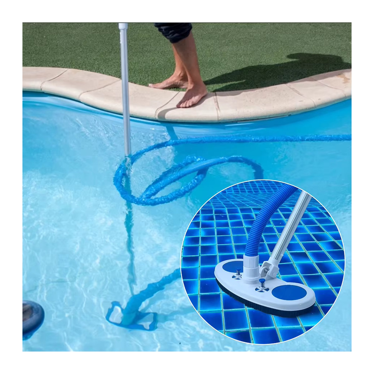 Schwimmbad-Saugkopf mit Bürste zur Reinigung von Poolboden und Wänden - Bild 4