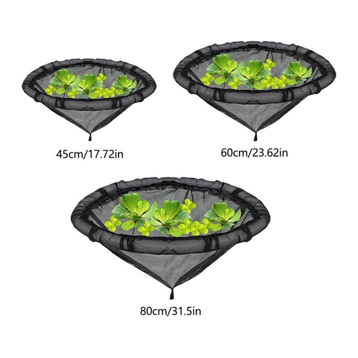 Schwimmende Flora-Fischbarriere aus Polyester, runde Insel-Pflanzenschutz-Barriere für Teichpflanzen in Schwarz - Bild 1