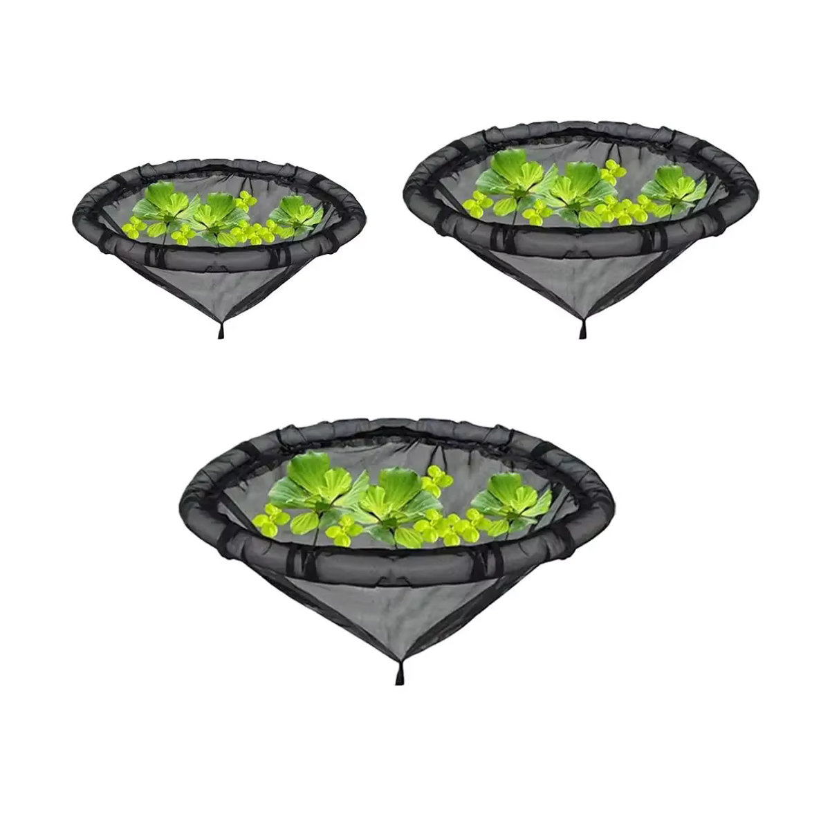 Schwimmende Flora-Fischbarriere aus Polyester, runde Insel-Pflanzenschutz-Barriere für Teichpflanzen in Schwarz - Bild 7