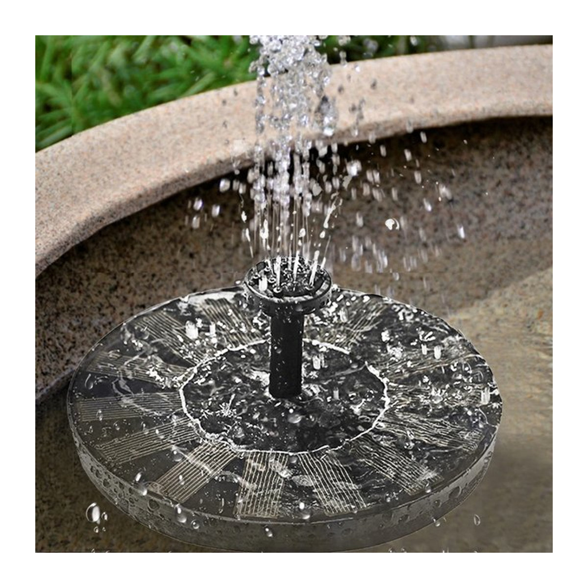 Schwimmende Solar-Brunnenpumpe für Garten, Vogelbäder, Pools und Teiche in Schwarz (Höhe: 13 cm, 16 cm oder 18 cm) - Bild 1