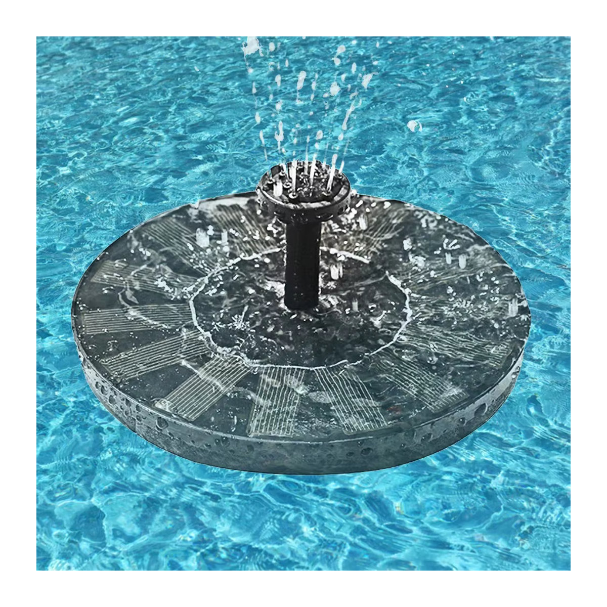 Schwimmende Solar-Brunnenpumpe für Garten, Vogelbäder, Pools und Teiche in Schwarz (Höhe: 13 cm, 16 cm oder 18 cm) - Bild 5