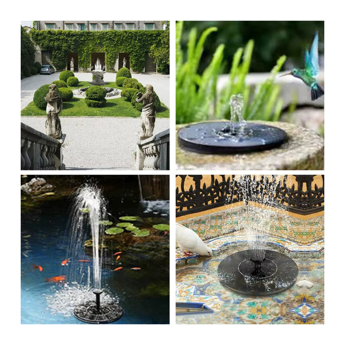 Schwimmende Solarpumpe für Brunnen, Vogelbäder, Pool und Teich, Farbe: Schwarz, Durchmesser: 13 cm, 16 cm oder 18 cm - Bild 6