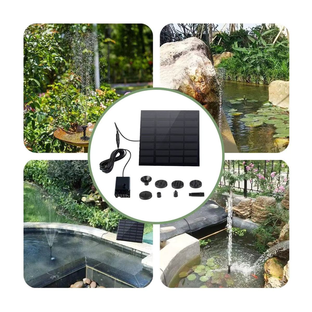 Schwimmender Solar-Wasserbrunnen für Vogelbad und Teich in Rot und Schwarz - Bild 3
