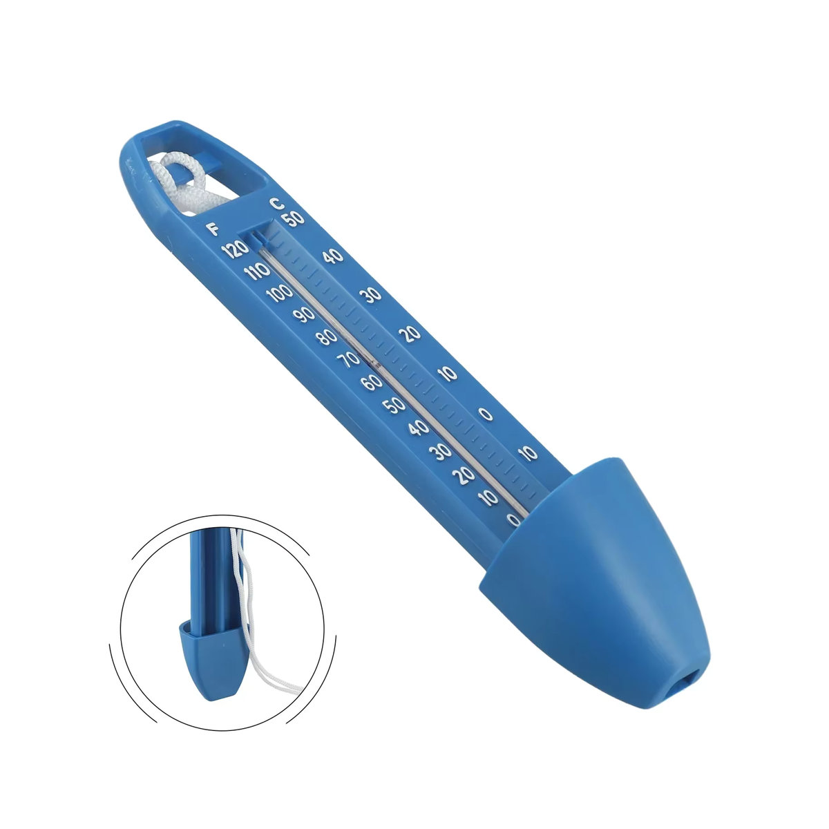 Schwimmendes Thermometer Basic in Blau für Schwimmbäder, B/H: 17 x 4,2 cm - Bild 1