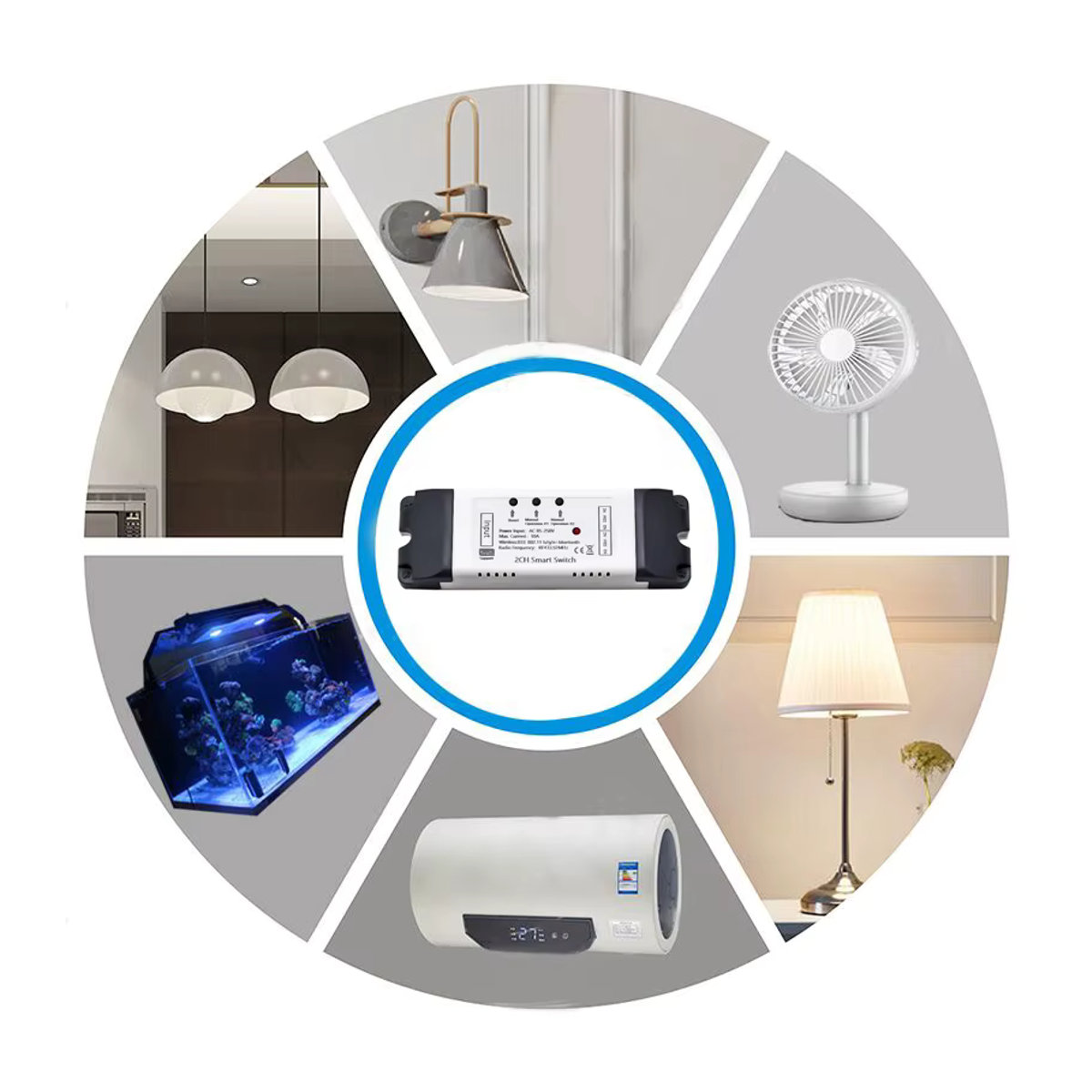 Scimagic-RC 4-Kanal Smart Relais Trockenkontaktmodul Zigbee Tuya eWelink Automatisierter Motorschalter Empfänger mit Timer in Weiß - Bild 2