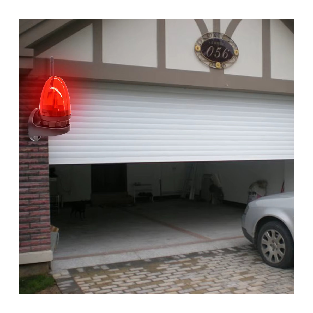 Scimagic-RC LED Blinklicht-Lampe zur elektrischen Türwarnung für Garagentore mit Antennen-Montagehalterung, IP54, 12 V-265 V - Bild 1