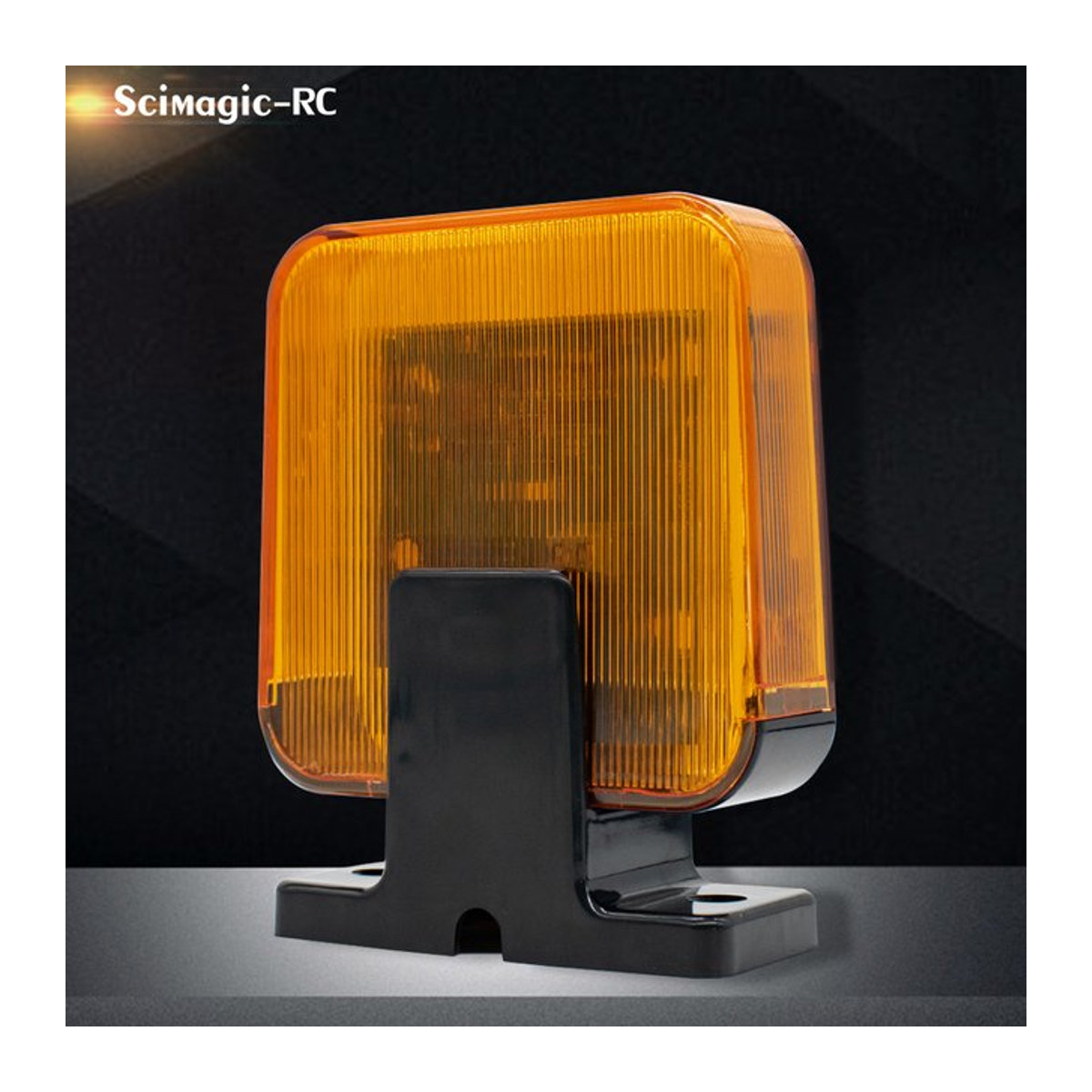 Scimagic-RC LED Signal Alarm Licht Orange mit Wandhalterung für Outdoor-Einsätze (12V-256V/220V) - Bild 1