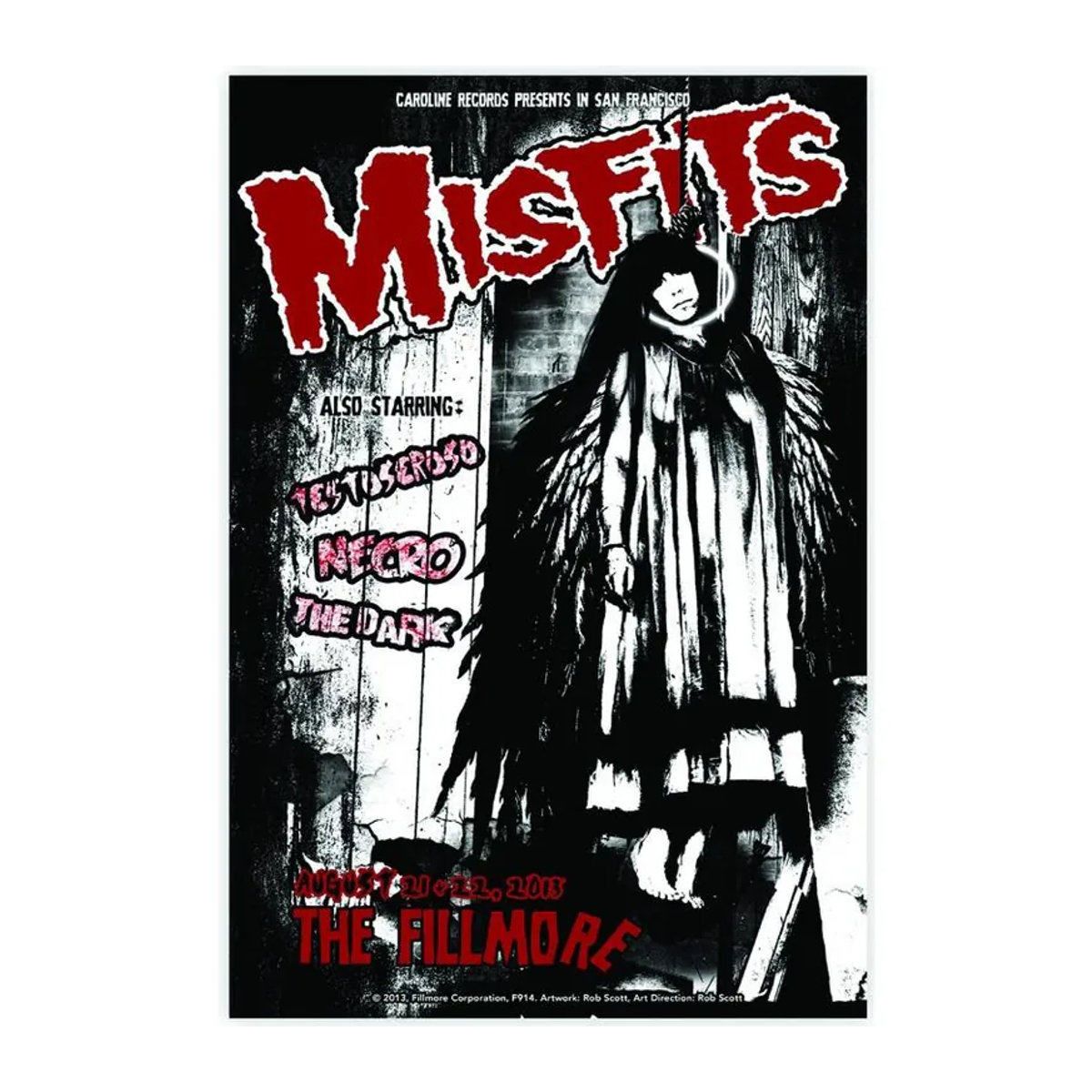 Scorpio Art Museum Leinwandbild The Misfits Live Konzert Foto, Vintage Horror Punk Wanddeko, Schwarz, Breite: 30 cm, Höhe: 40 cm - Bild 1
