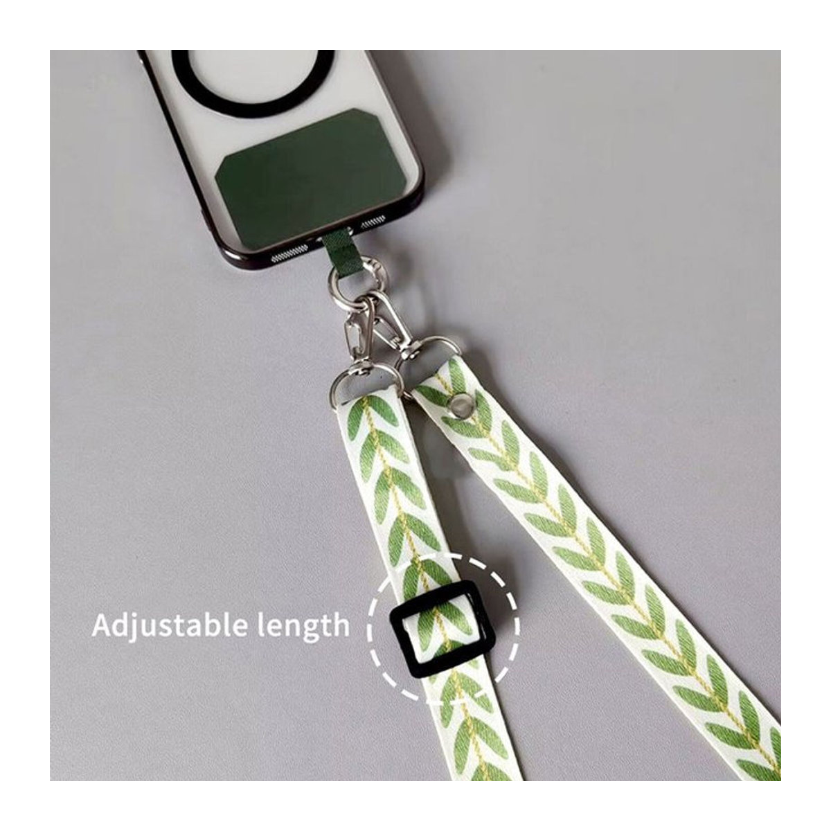 SDJZT Verstellbares Handy-Lanyard in Grün als universelles Anti-Verlust-Hängeseil für alle Handyhüllen - Bild 1