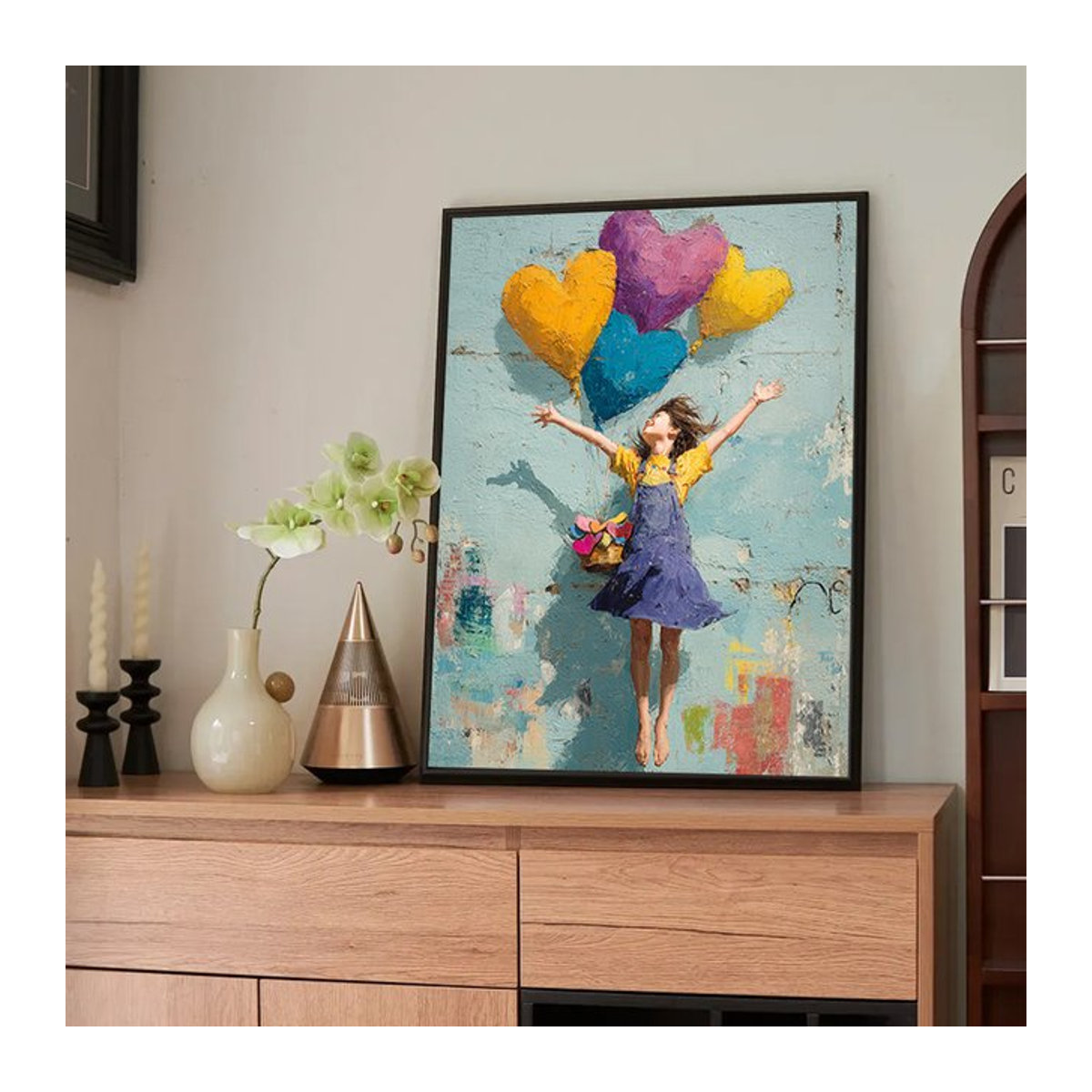 SDOYUNO Malen nach Zahlen Set für Erwachsene mit Ballon Mädchen Motiv auf Leinwand, mehrfarbig - Bild 1
