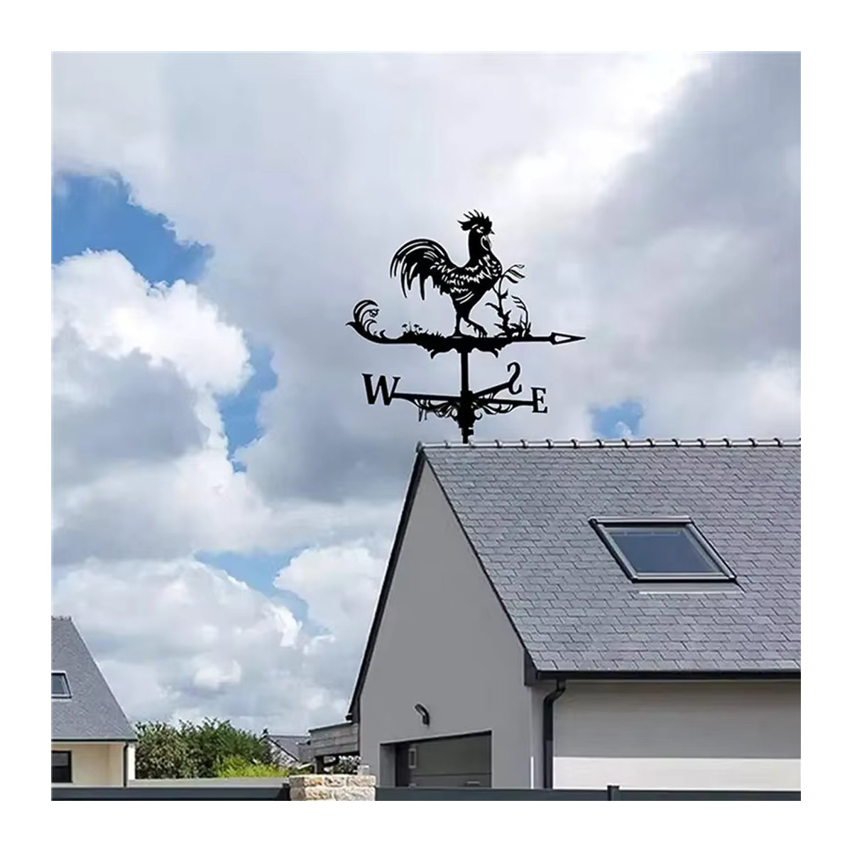 Sea Rover Wetterfahne Hahn aus Metall in Schwarz zur Garten- und Dachdekoration - Bild 4