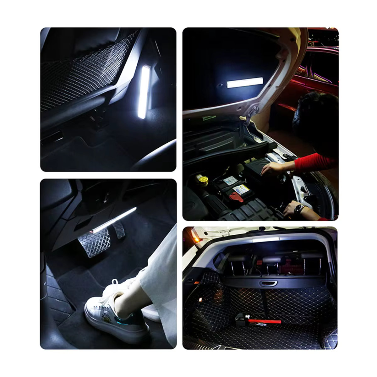 SEAMETAL LED Bewegungsmelder-Licht für das Auto mit USB-Aufladung und einstellbarer Helligkeit für Kofferraum und Haube in minimalistischem Design - Bild 2