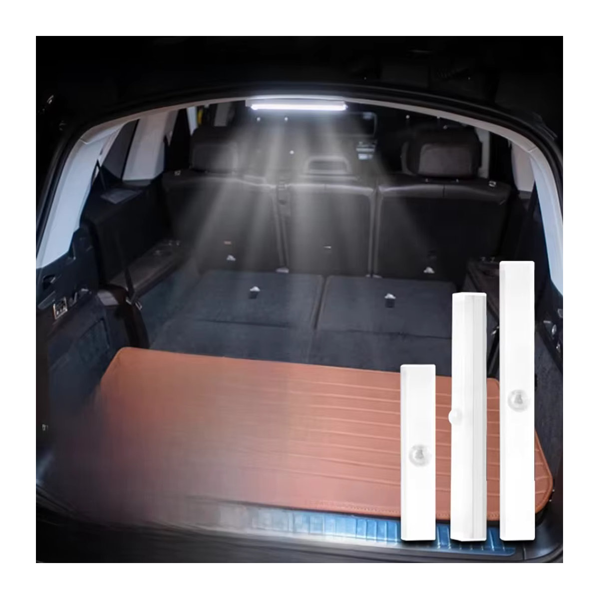 SEAMETAL LED Bewegungsmelder-Licht für das Auto mit USB-Aufladung und einstellbarer Helligkeit für Kofferraum und Haube in minimalistischem Design - Bild 7