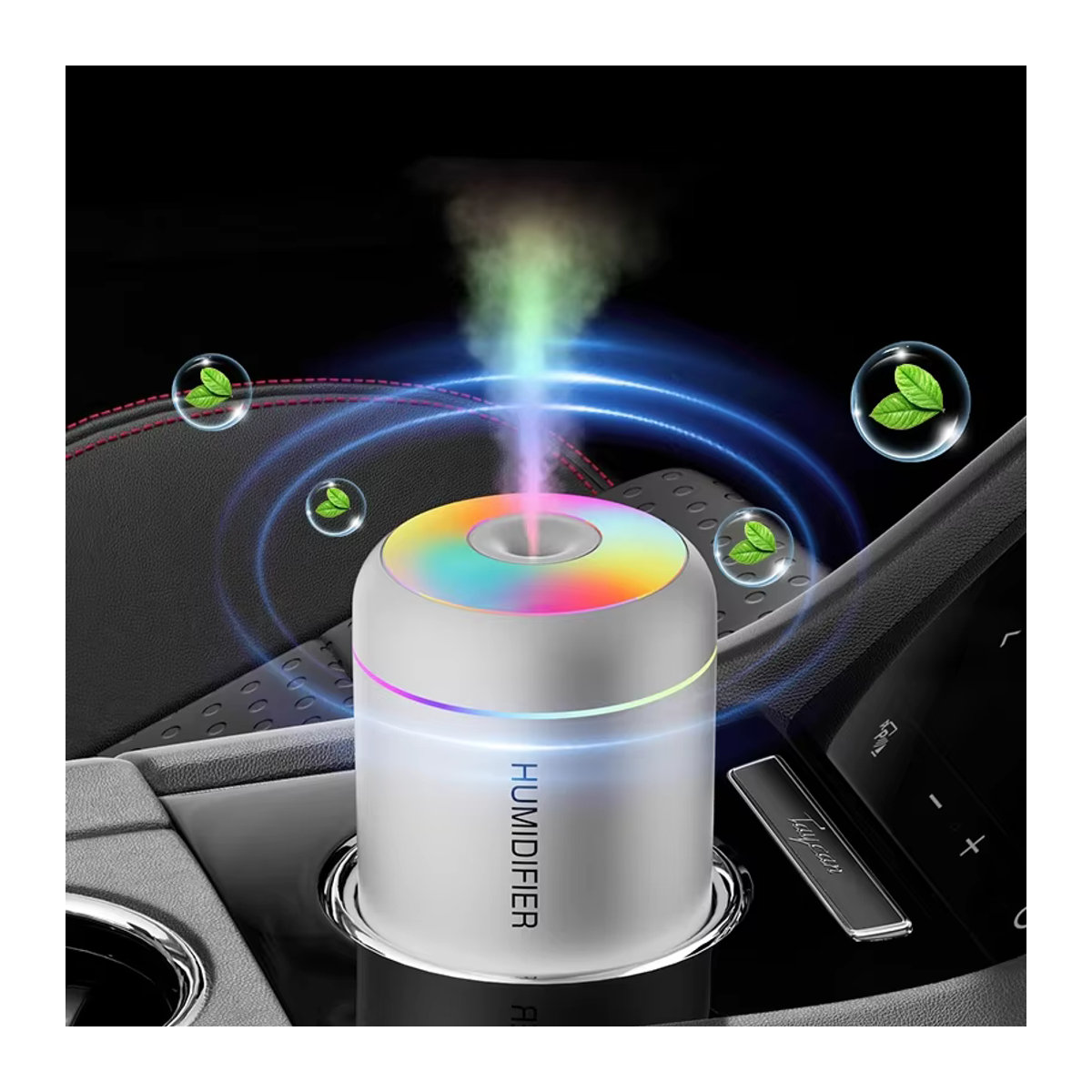 Searide Mini Luftbefeuchter und Aroma Diffusor mit 180ml Fassungsvermögen, USB elektrisch, für Auto, Schlafzimmer und Zuhause, in Weiß oder Schwarz - Bild 3