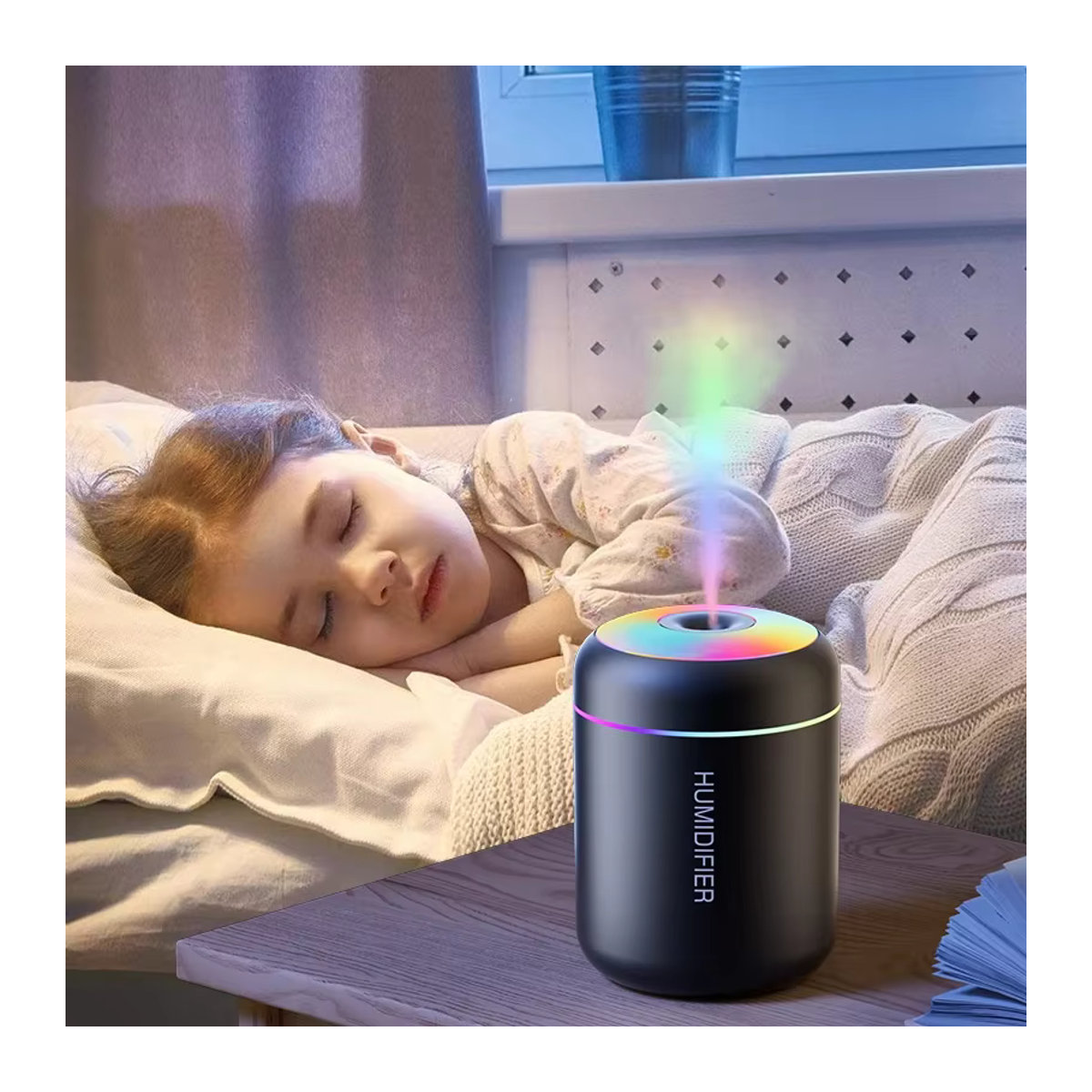 Searide Mini Luftbefeuchter und Aroma Diffusor mit 180ml Fassungsvermögen, USB elektrisch, für Auto, Schlafzimmer und Zuhause, in Weiß oder Schwarz - Bild 4