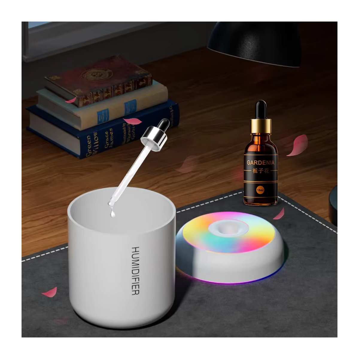 Searide Mini Luftbefeuchter und Aroma Diffusor mit 180ml Fassungsvermögen, USB elektrisch, für Auto, Schlafzimmer und Zuhause, in Weiß oder Schwarz - Bild 5