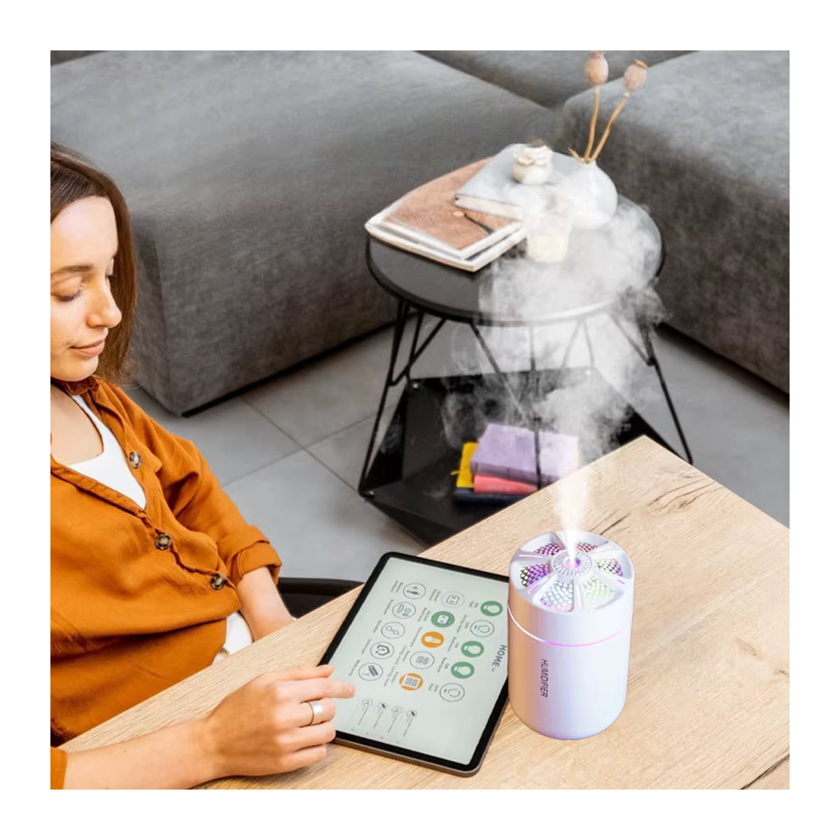 Seavidar Mini Luftbefeuchter und Aromatherapie Diffusor mit 180 ml Fassungsvermögen in Schwarz oder Weiß - Bild 2