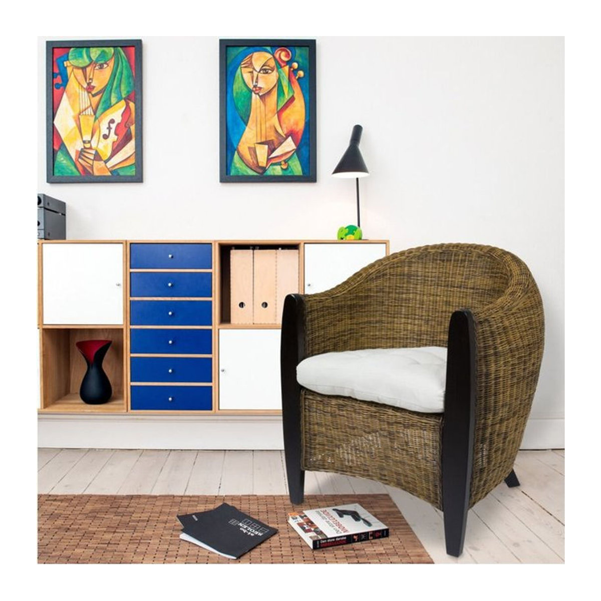 Sedex Bari Sessel in Bicolor aus Polyrattan und Holz in Bunt - Bild 1
