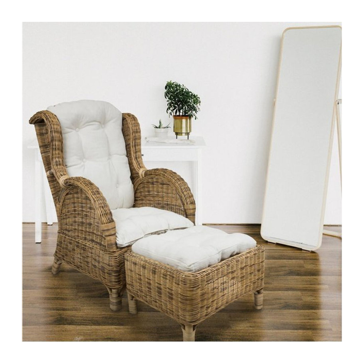 Sedex Ohrensessel mit Hocker Dago in Braun aus Polyrattan - Bild 1