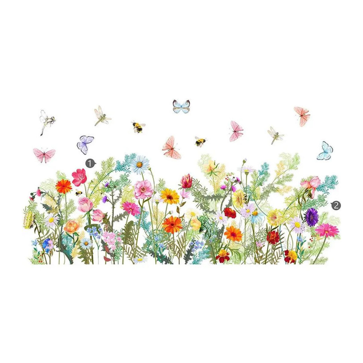 SEEQS Wandaufkleber mit Blumen und Schmetterlingen in Mehrfarbig für Wohnzimmer und Schlafzimmer - Bild 3