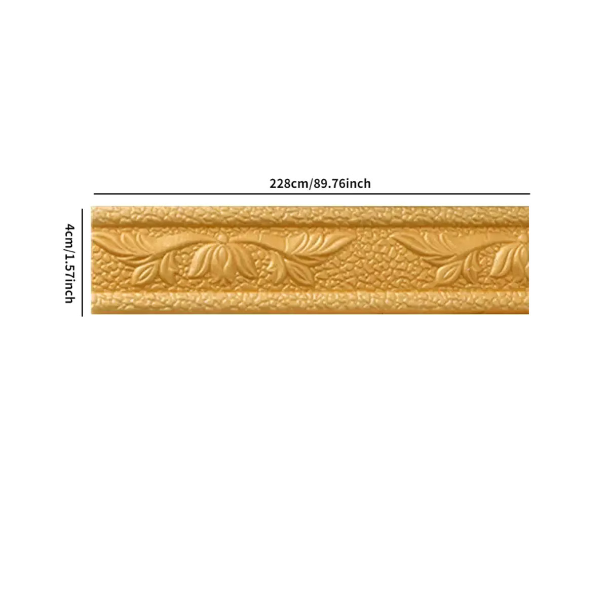 Selbstklebende dekorative Wandleiste in Weiß für Decke und Sockel, Länge: 2,3 m, Breite: 4 cm - Bild 2