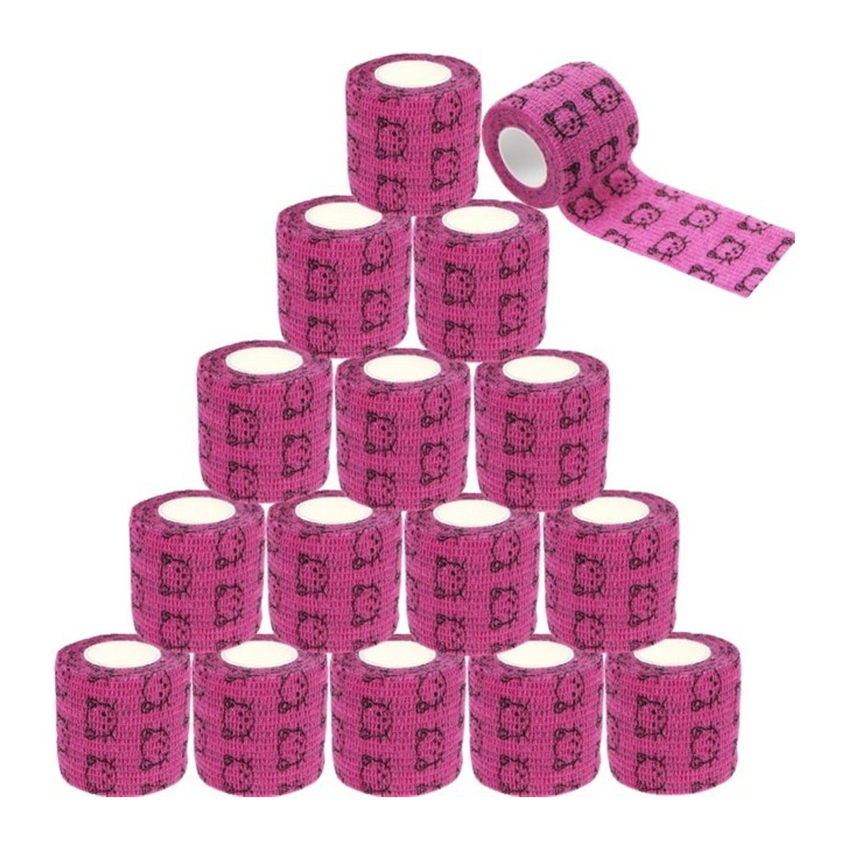 Selbstklebende Einweg-elastische Bandage in Rosa, 5 cm x 4,5 m, als Mullband für Erste-Hilfe-Zubehör und Tattoo-Zubehör - Bild 1