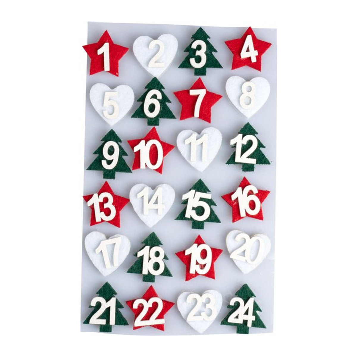 Selbstklebende Filzsticker Adventskalender von viva domo in Mehrfarbig (Rot, Weiß, Grün) zur Weihnachtsdekoration - Bild 1