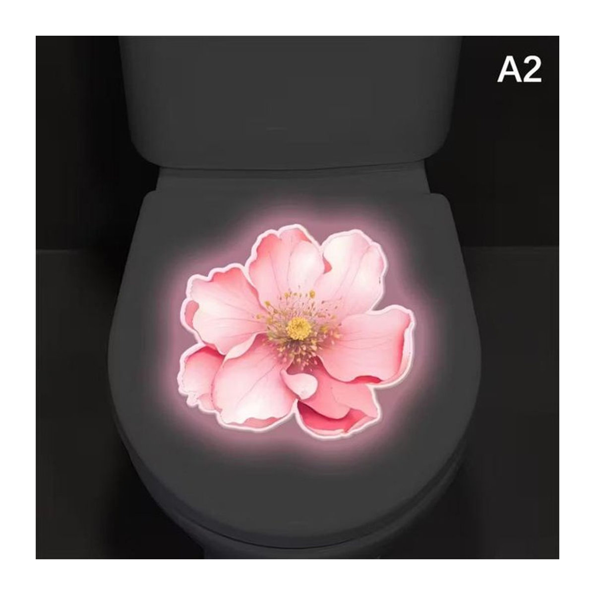Selbstklebende Lotus Wandaufkleber für das Badezimmer im Dunkeln leuchtend, florale Dekoration aus Kunststoff in Grün - Bild 1