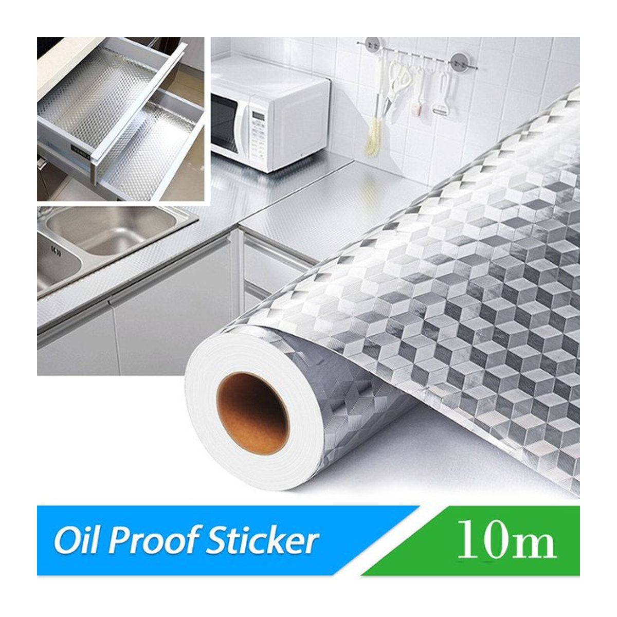 Selbstklebende Möbeltapete aus gebürstetem PVC in Gold und Silber für Kleiderschränke und Kühlschränke - Bild 1