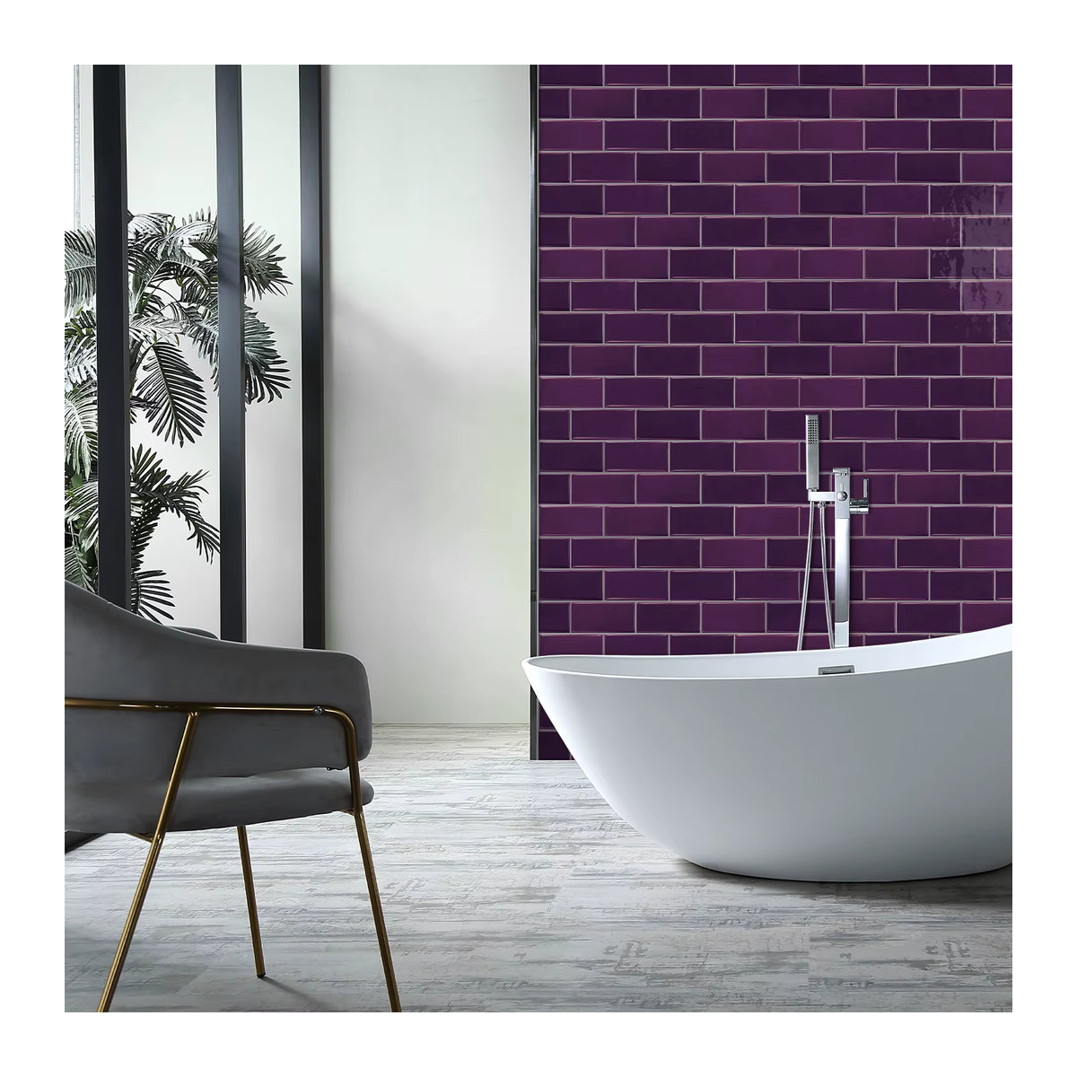 Selbstklebende PET-Wandaufkleber in Lila mit Farbverlauf im modernen Abstract-Design zur Wanddekoration für Wohnzimmer und Schlafzimmer - Bild 4