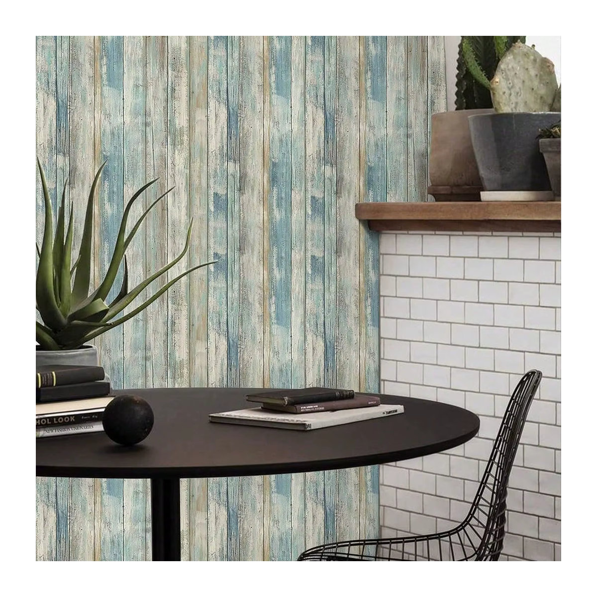 Selbstklebende PVC-Tapete mit Holzmaserung in Gelb und Mehrfarbig, wasserfest und abziehbar für Möbel und Schränke - Bild 3
