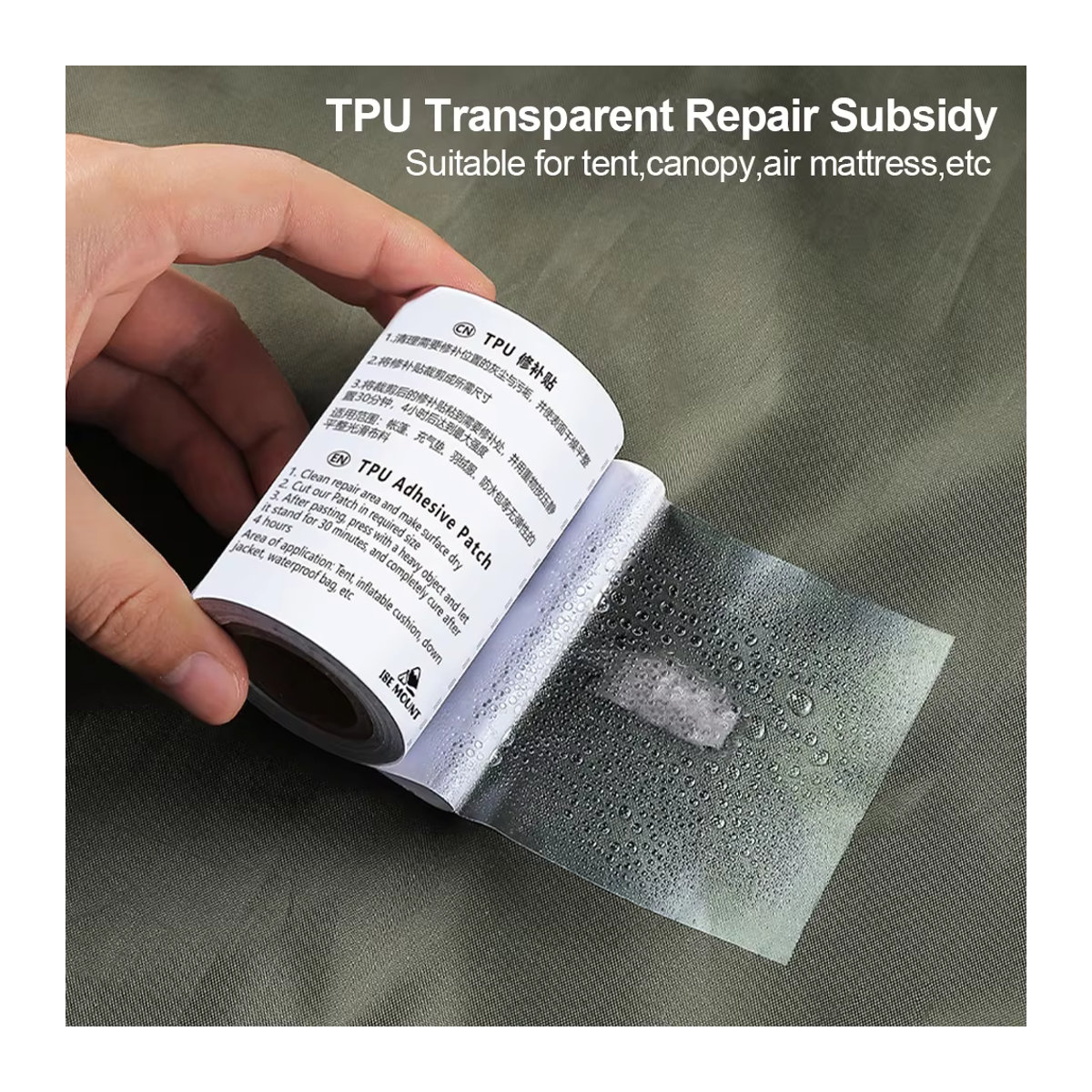 Selbstklebende transparente TPU Reparatur-Patches aus Kunststoff für Pool, Schlauchboot, Zelt und Vinyl-Geräte - Bild 2