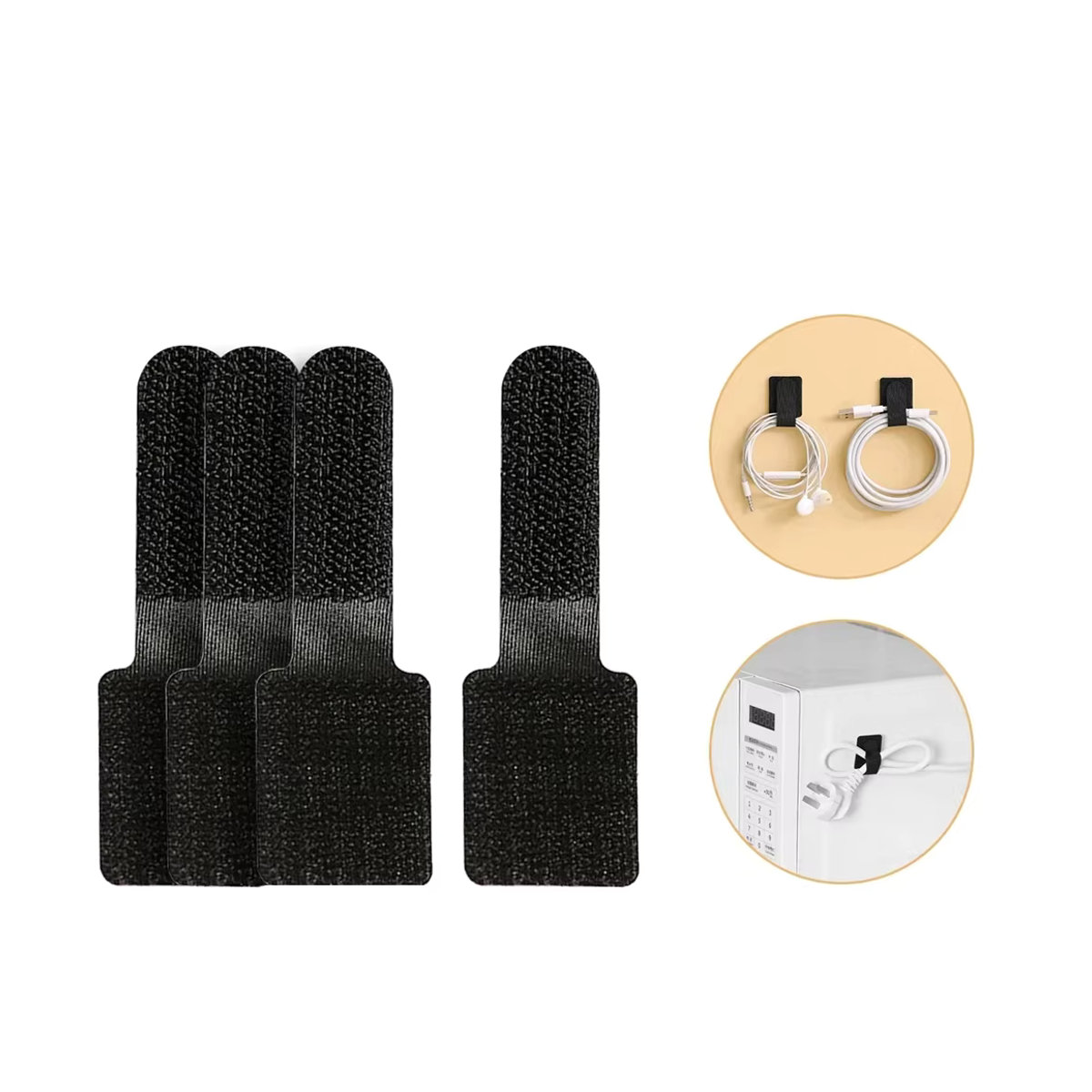Selbstklebende USB-Kabelorganisator Clips aus Kunststoff in Schwarz für minimalistisches Kabelmanagement - Bild 3