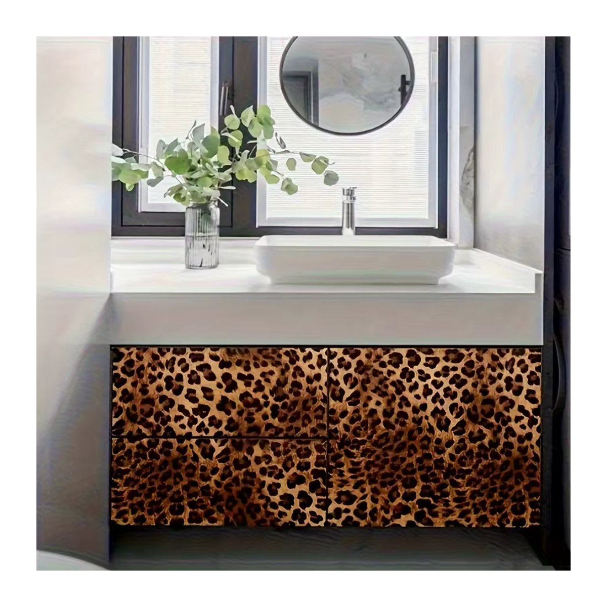 Selbstklebende Wandaufkleber im Leoparden-Design in Braun für Wohnzimmer, Schlafzimmer und Möbel - Bild 2