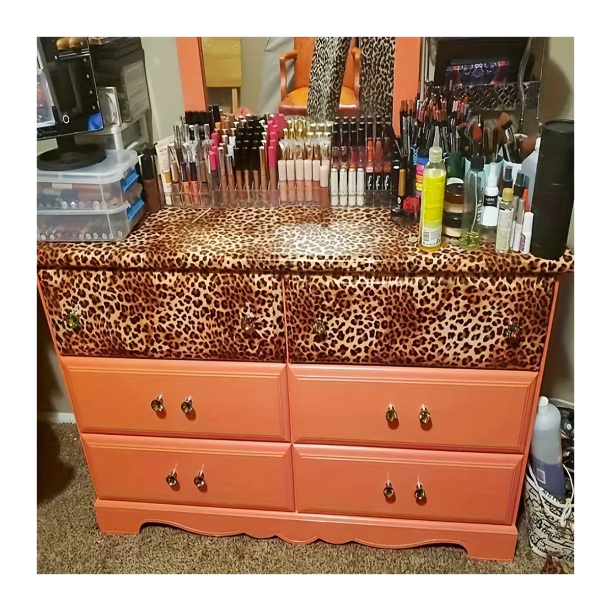Selbstklebende Wandaufkleber im Leoparden-Design in Braun für Wohnzimmer, Schlafzimmer und Möbel - Bild 3