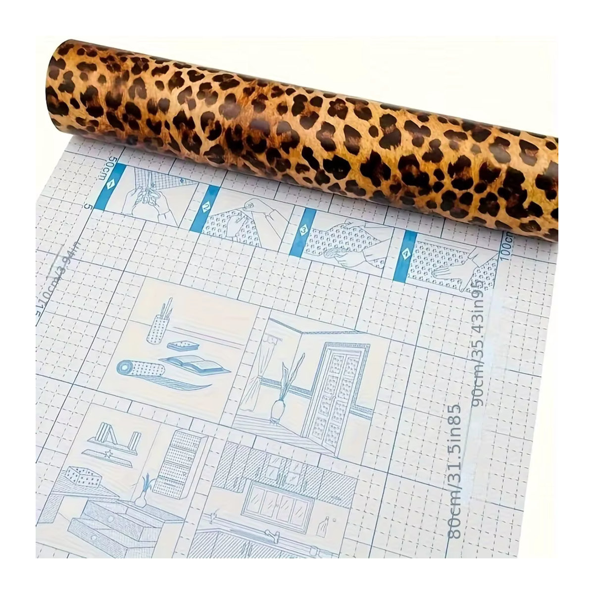 Selbstklebende Wandaufkleber im Leoparden-Design in Braun für Wohnzimmer, Schlafzimmer und Möbel - Bild 5