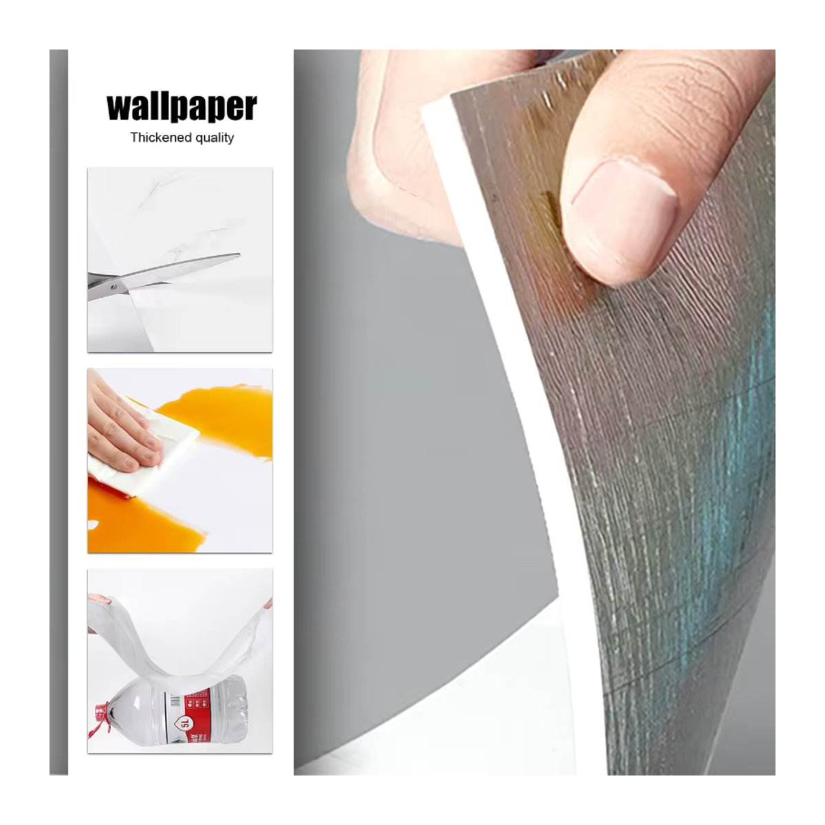 Selbstklebende Wandaufkleber in Marmor-Optik aus weißem PVC, wasserdichte Bodenaufkleber für Küche, Bad und Schlafzimmer - Bild 3